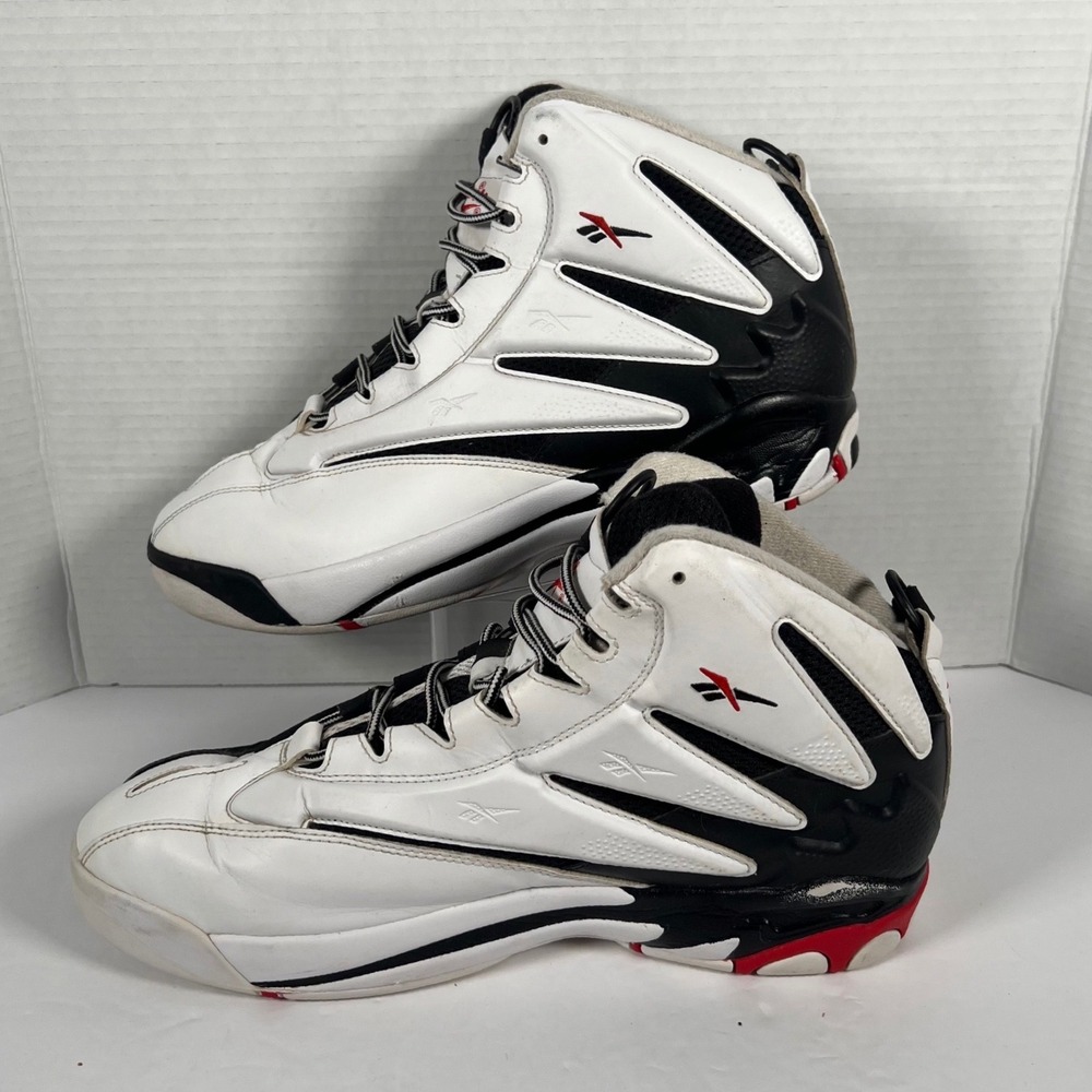 Reebok‎ Shaq Attaq Black White Red Basketball Sneakers GZ9519 Mens 12 High Top